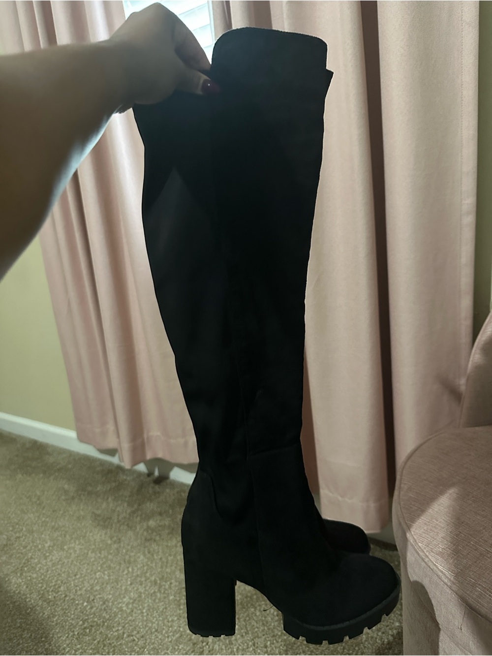 Fashion Nova Black Suede-Out in the world boots